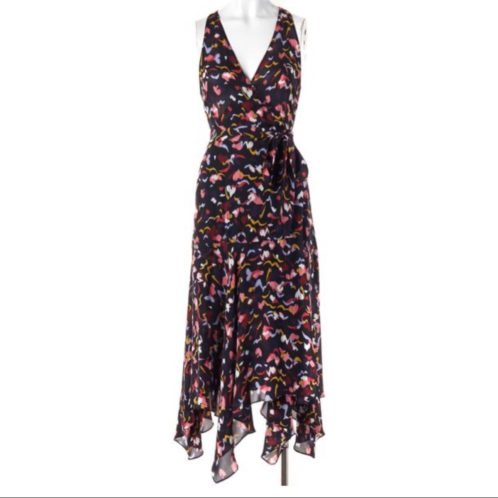 HP π ALC Roslyn Wrap dress silk heart print 4 - Picture 8 of 8
